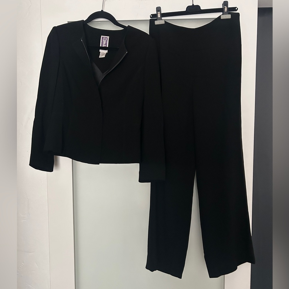Zelda black jacket and wide leg pants suit set 8/12